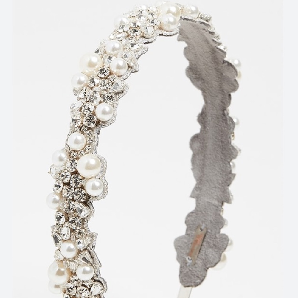BHLDN Deepa Gurnani peony crystal gold headband new with tags